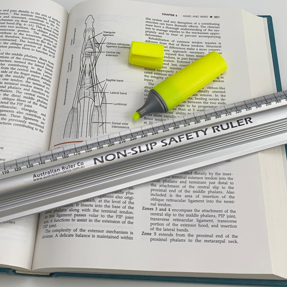 Sfety Ruler Australian Ruler Company - Original Non-Slip Safety Ruler 20cm